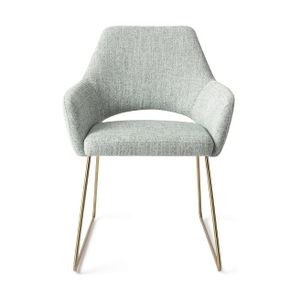 Jesper Home Yanai eetkamerstoel Soft Sage slide gold