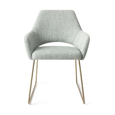 Jesper Home Yanai eetkamerstoel Soft Sage slide gold