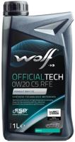 Wolf motorolie "officialtech c5 rfe" motoroil 0w20 1l offic.tech c5 rfe
