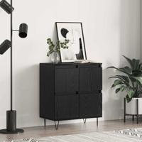 Dressoir met opslag met de deur Zwart 60 x 35 x 70 cm Bewerkt hout