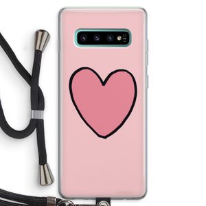 Hartje: Samsung Galaxy S10 Plus Transparant Hoesje met koord