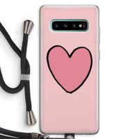 Hartje: Samsung Galaxy S10 Plus Transparant Hoesje met koord