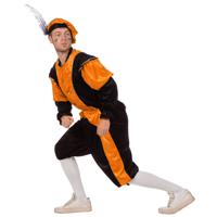 Pietenpak roetveeg Piet - oranje/zwart - pieten verkleed kostuum 3-delig - unisex - thumbnail