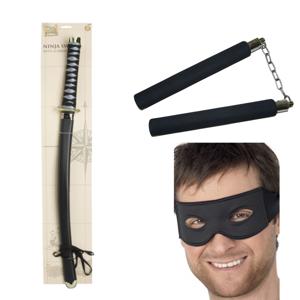 Ninja verkleed accessoires/wapens set - 3 delig - voor kinderen en volwassenen - kunststof