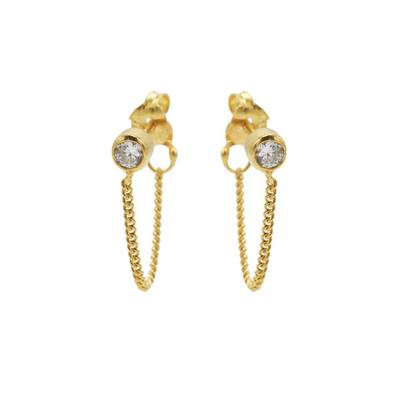 Karma Oorbellen Chain Zirconia Goud