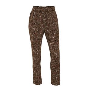 LOLALIZA cropped high waist slim fit broek met dierenprint bruin/zwart/wit