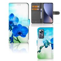 Xiaomi 12 | 12X Hoesje Orchidee Blauw - Cadeau voor je Moeder Xiaomi 12 | 12X Hoesje Orchidee Blauw - Cadeau voor je Moeder
