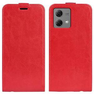 Motorola Moto G84 Verticale Flip Hoesje met Kaartsleuf - Rood