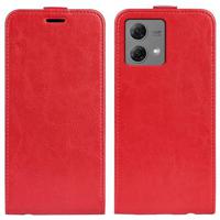 Motorola Moto G84 Verticale Flip Hoesje met Kaartsleuf - Rood