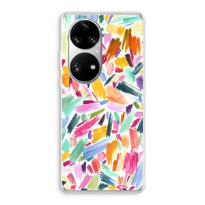 Watercolor Brushstrokes: Huawei P50 Pro Transparant Hoesje