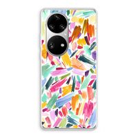 Watercolor Brushstrokes: Huawei P50 Pro Transparant Hoesje