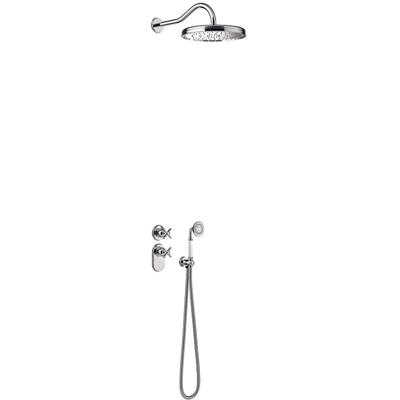 Regendouche set Tres Clasic | Inbouw | Thermostaatkraan | 2-weg | Vintage | Chroom