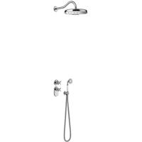 Regendouche set Tres Clasic | Inbouw | Thermostaatkraan | 2-weg | Vintage | Chroom