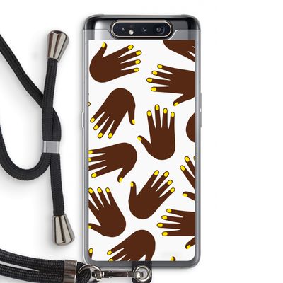 Hands dark: Samsung Galaxy A80 Transparant Hoesje met koord