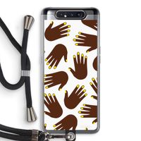 Hands dark: Samsung Galaxy A80 Transparant Hoesje met koord