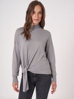 Trui met gestrikte zoom van cashmere melange