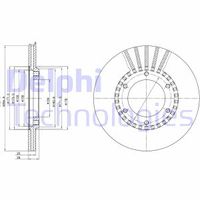Remschijf DELPHI, Remschijftype: Geventileerd: , u.a. für Nissan