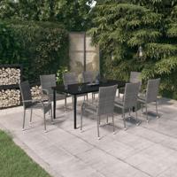 9-delige Tuinset grijs en zwart