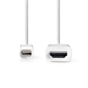 Nedis Mini DisplayPort-Kabel | DisplayPort 1.2 | Mini-DisplayPort Male | HDMI Connector | 21.6 Gbps | Vernikkeld | 2.00 m | Rond | PVC | Wit | Label -