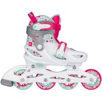 Nijdam inlineskates SK8 Star meisjes wit/roze maat 33-36