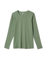 HEMA Dames T-shirt Clara Rib Groen (groen)
