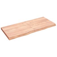 Wandschap 140x60x6 cm behandeld massief eikenhout lichtbruin