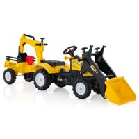 3-In-1 Graaflaadmachine voor Kinderen Bulldozer met 6 Wielen Buitenspeelgoed voor Kinderen Tractor voor 3-6 Jaar Oude Geel