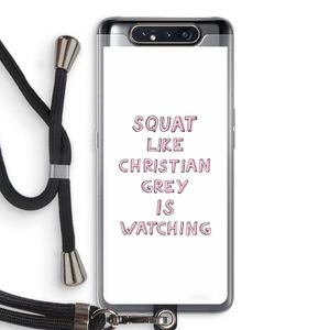 Christian Grey: Samsung Galaxy A80 Transparant Hoesje met koord