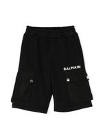 Balmain Kids short cargo à logo brodé - Noir