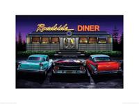 Kunstdruk Roadside Diner Helen Flint 80x60cm