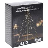 Kerstverlichting vlaggenmast - 120 led lampjes - warm wit - 6 strengen - incl. grondhaken - thumbnail