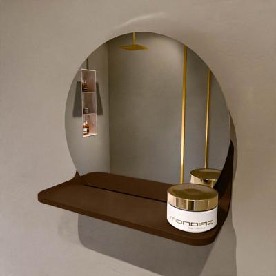 MONDIAZ SPOT spiegel rond 30cm met Spiegelplanchet kleur Rust.