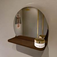 MONDIAZ SPOT spiegel rond 30cm met Spiegelplanchet kleur Rust. MONDIAZ SPOT spiegel rond 30cm met Spiegelplanchet kleur Rust.