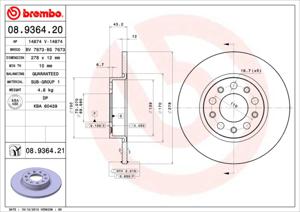 Remmenset, remschijf BREMBO, Remschijftype: Binnen geventileerd, Inbouwplaats: Achteras: , u.a. für Jeep, Fiat