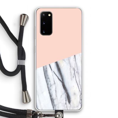 A touch of peach: Samsung Galaxy S20 Transparant Hoesje met koord