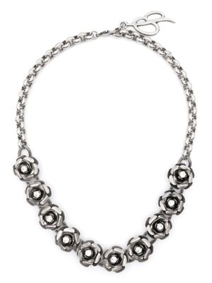 Blumarine bague sertie de cristaux à fini poli - Argent