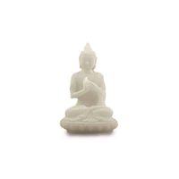 Thaise Boeddha Beeld Zittend Sneeuwkwarts Wit - 8 cm