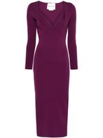 Roland Mouret robe en maille à détails plissés - Violet - thumbnail