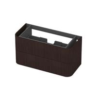 INK - Afgeronde Onderkast Fineer 2 Laden Softclose Tbv Grepen - 1000x450x520 Mm - Dark Veneer