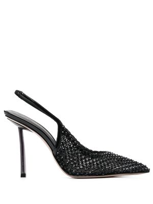 Le Silla escarpins Gilda à empiècement en mesh - Noir