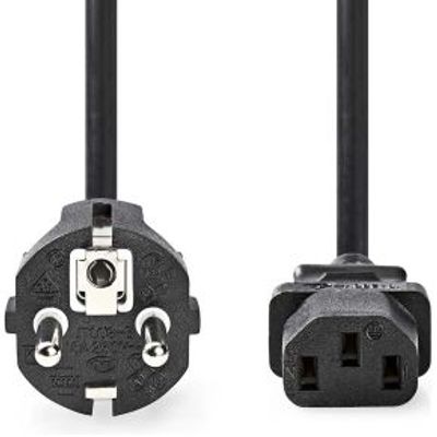 Stroomkabel | Type F (CEE 7/7) Male | IEC-320-C13 | Recht | Recht | Vernikkeld | 3.00 m | Rond | PVC