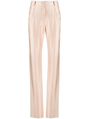 Alexandre Vauthier pantalon en satin à taille haute - Rose