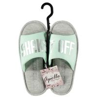 Open sloffen/pantoffels/slippers mint/grijs voor dames 41-42  - - thumbnail