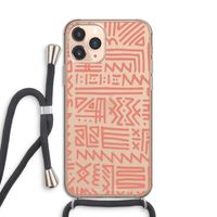 Marrakech Pink: iPhone 11 Pro Transparant Hoesje met koord