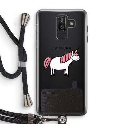 Eenhoorn: Samsung Galaxy J8 (2018) Transparant Hoesje met koord