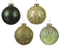 Kerstbal glas d8 cm groen ass kerst - Decoris