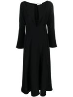 Dorothee Schumacher robe évasée en soie à col v - Noir