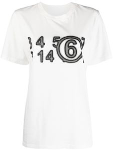 MM6 Maison Margiela t-shirt à motif Zoom Numbers - Blanc