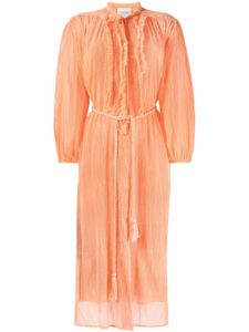 Forte Forte robe-chemise ceinturée à volants - Orange