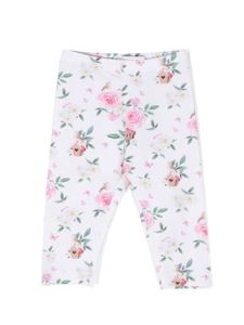 Monnalisa legging à fleurs - Blanc